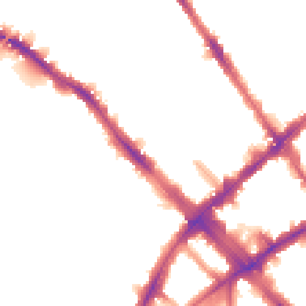 Night-time road noise heatmap for N7 6JN