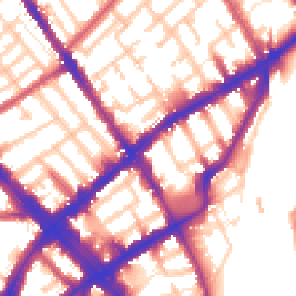 Daytime road noise heatmap for N7 7NS