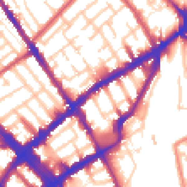 Daytime road noise heatmap for N7 7PL