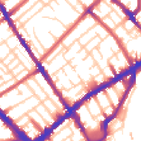 Daytime road noise heatmap for N7 7RD