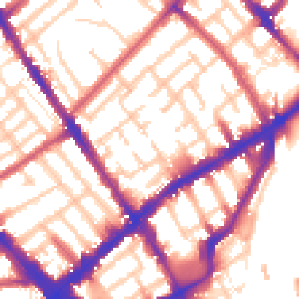 Daytime road noise heatmap for N7 7RG