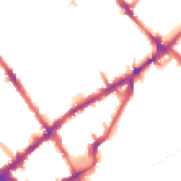 Night-time road noise heatmap for N7 7RJ