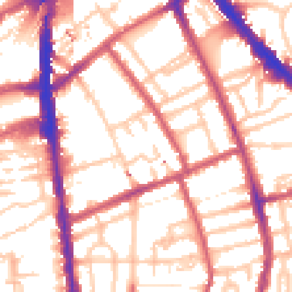 Daytime road noise heatmap for N7 8BA