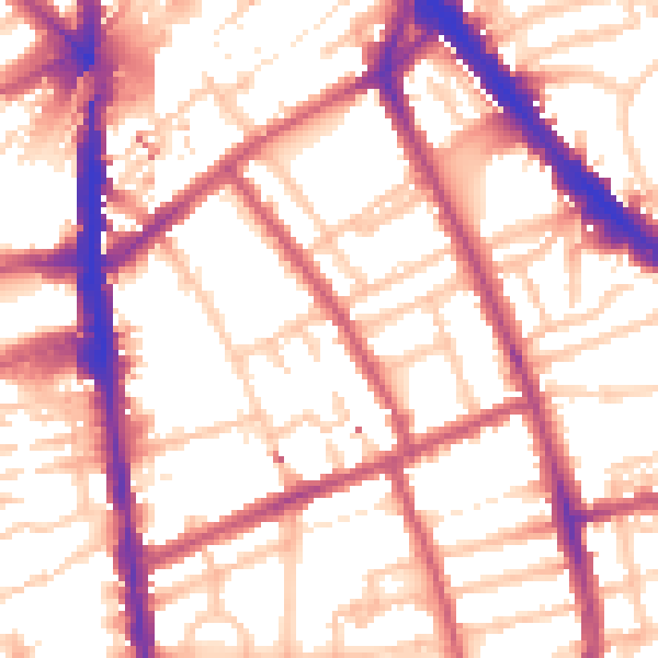 Daytime road noise heatmap for N7 8BY