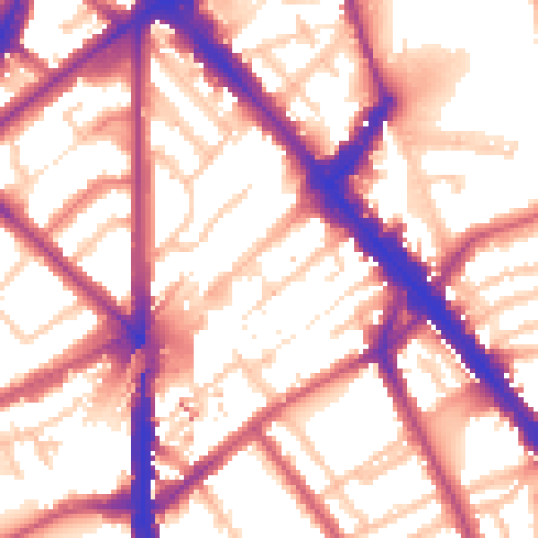 Daytime road noise heatmap for N7 8EF