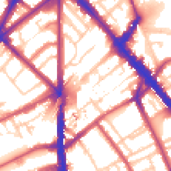 Daytime road noise heatmap for N7 8EP