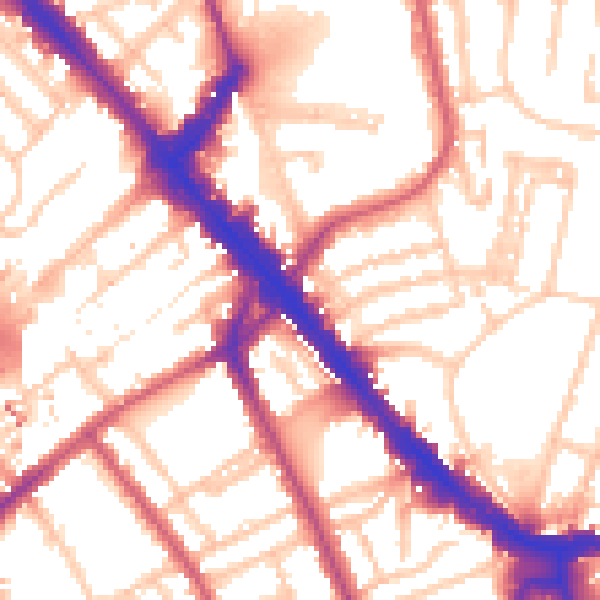 Daytime road noise heatmap for N7 8JE
