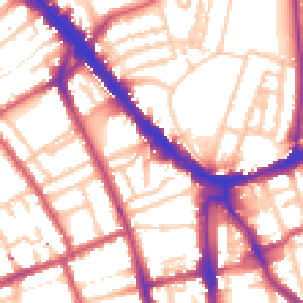 Daytime road noise heatmap for N7 8LB
