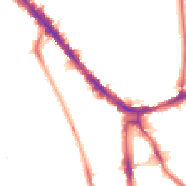 Night-time road noise heatmap for N7 8LB