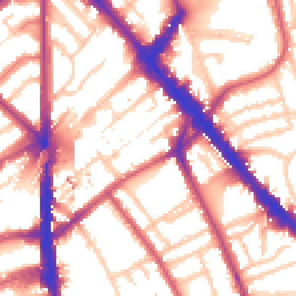 Daytime road noise heatmap for N7 8QP