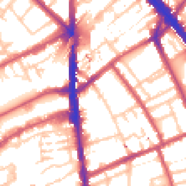 Daytime road noise heatmap for N7 8SP