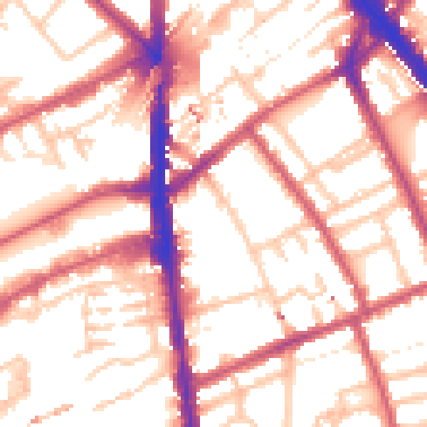 Daytime road noise heatmap for N7 8SS
