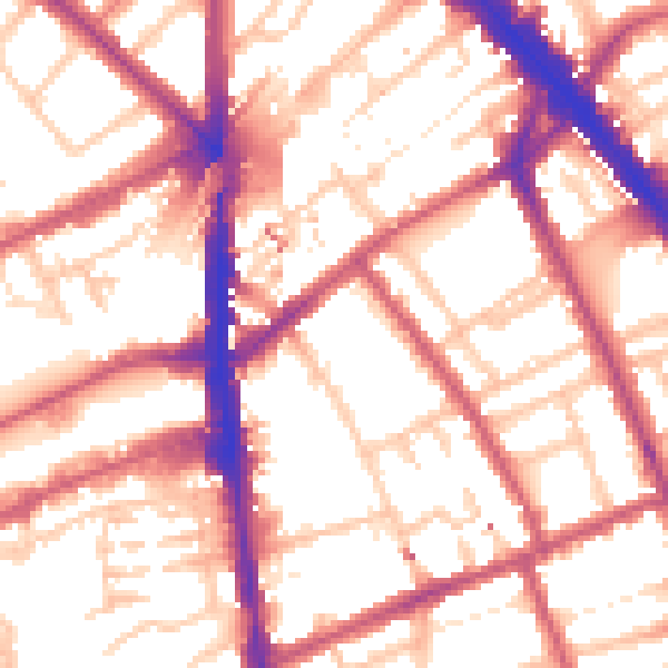 Daytime road noise heatmap for N7 8XS