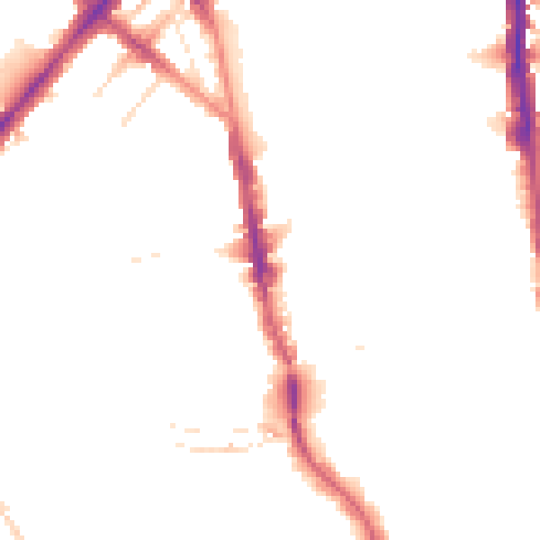 Night-time road noise heatmap for N7 9AG