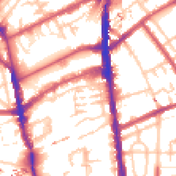 Daytime road noise heatmap for N7 9BU