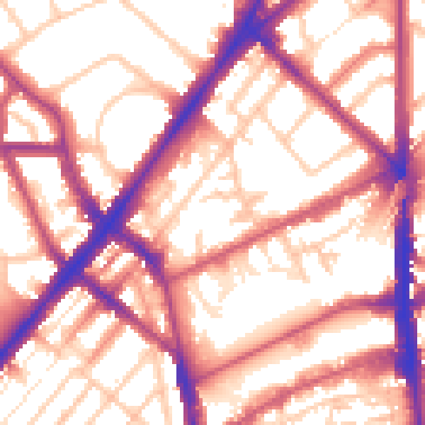 Daytime road noise heatmap for N7 9EX