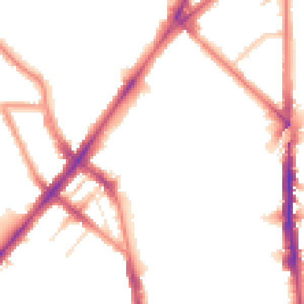 Night-time road noise heatmap for N7 9EX