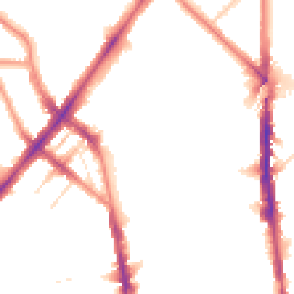 Night-time road noise heatmap for N7 9FD