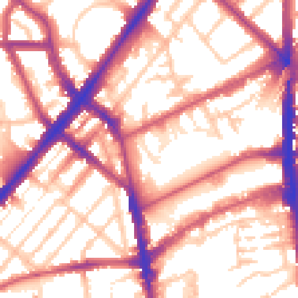 Daytime road noise heatmap for N7 9FN