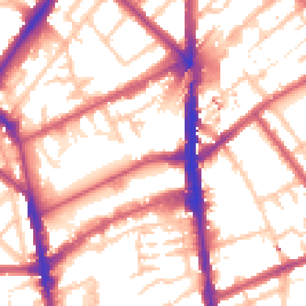 Daytime road noise heatmap for N7 9GS