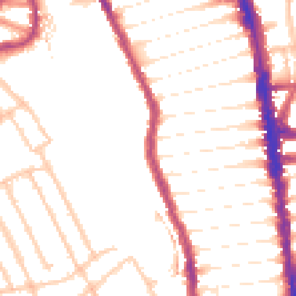 Daytime road noise heatmap for N8 0BB