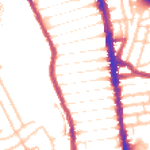 Daytime road noise heatmap for N8 0BE