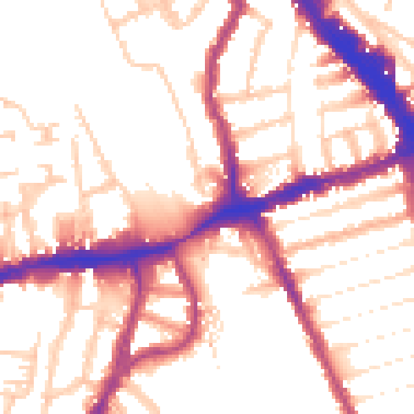 Daytime road noise heatmap for N8 0DB