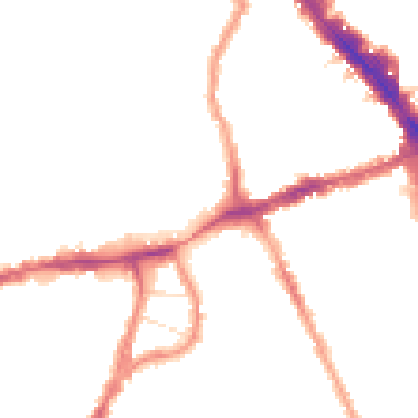 Night-time road noise heatmap for N8 0DB