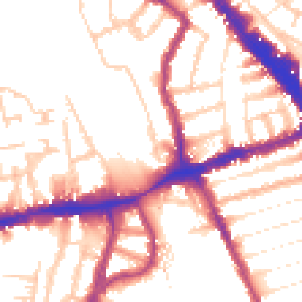 Daytime road noise heatmap for N8 0DD