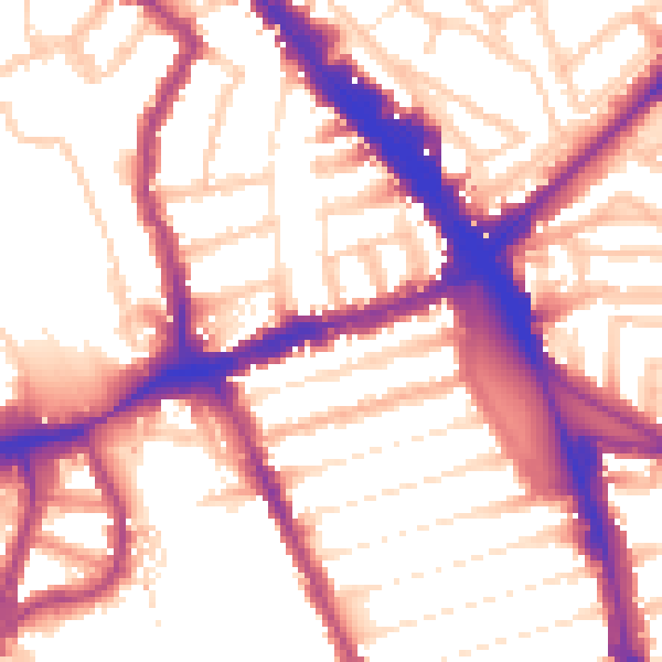 Daytime road noise heatmap for N8 0EE