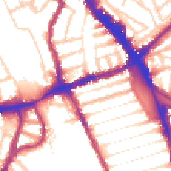 Daytime road noise heatmap for N8 0EF