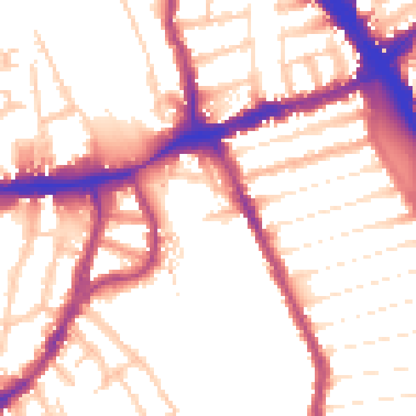 Daytime road noise heatmap for N8 0EL