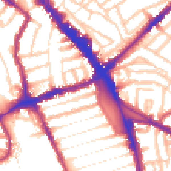 Daytime road noise heatmap for N8 0EN