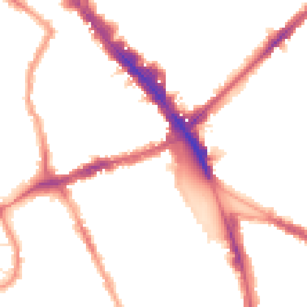 Night-time road noise heatmap for N8 0EN