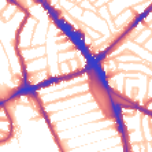 Daytime road noise heatmap for N8 0EP