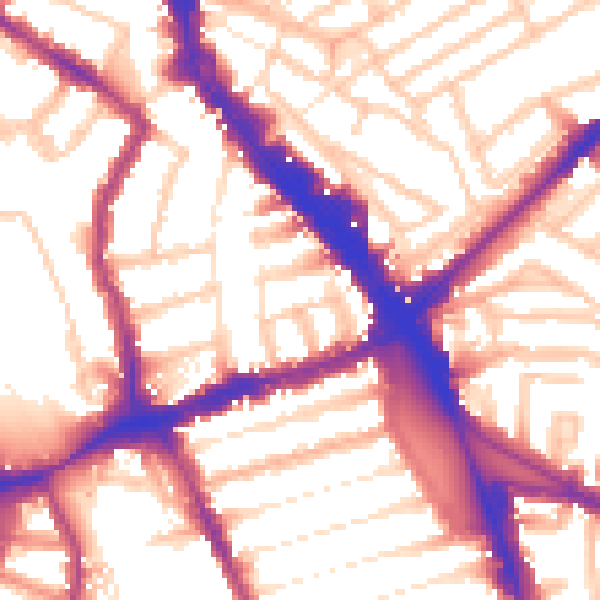 Daytime road noise heatmap for N8 0QB