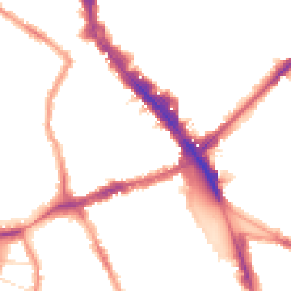 Night-time road noise heatmap for N8 0QB