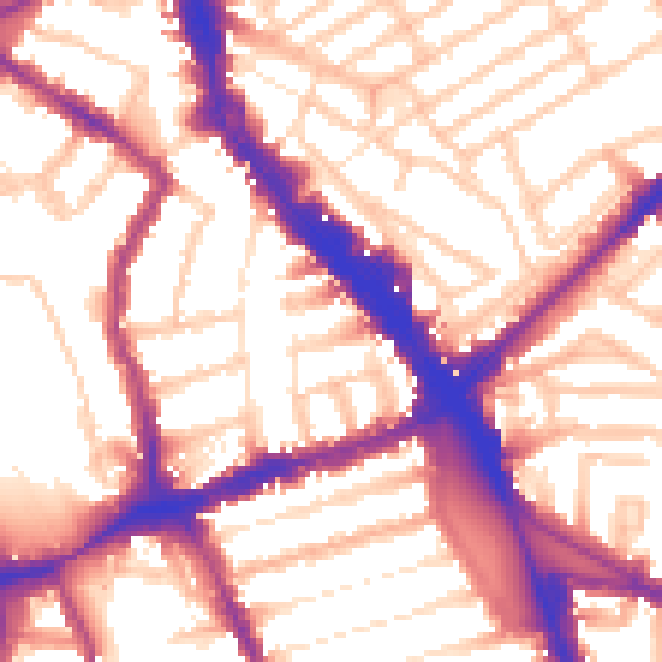 Daytime road noise heatmap for N8 0QJ