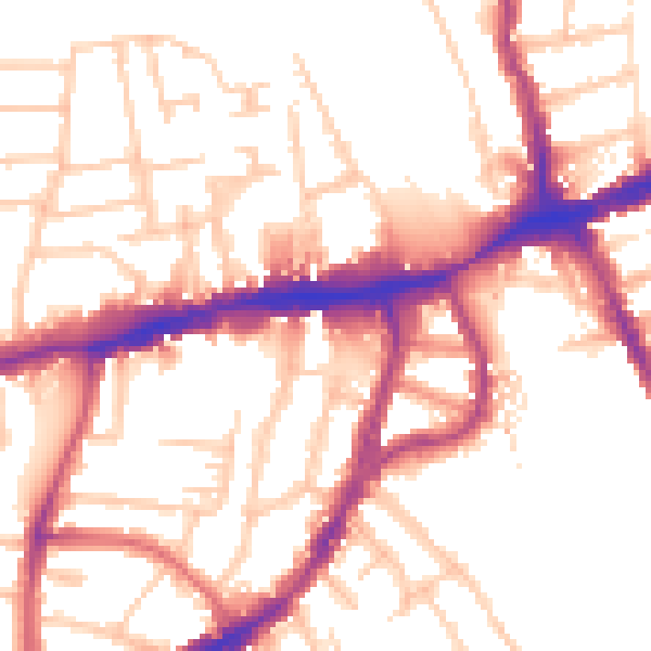 Daytime road noise heatmap for N8 7BF