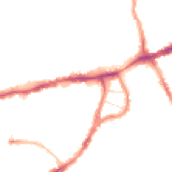 Night-time road noise heatmap for N8 7BF