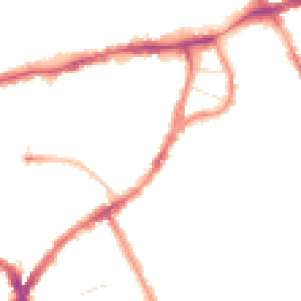Night-time road noise heatmap for N8 7ES