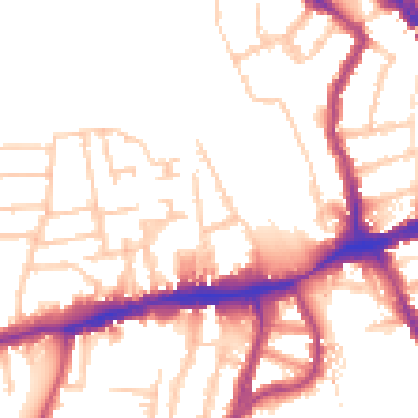 Daytime road noise heatmap for N8 7NJ