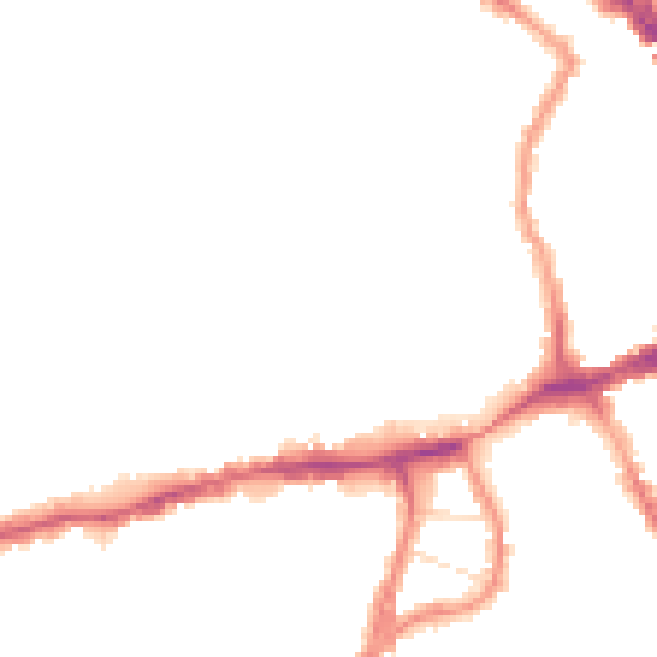 Night-time road noise heatmap for N8 7NJ