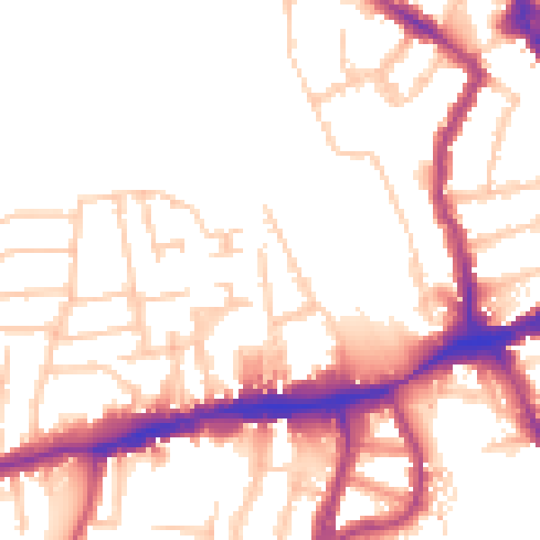 Daytime road noise heatmap for N8 7NL