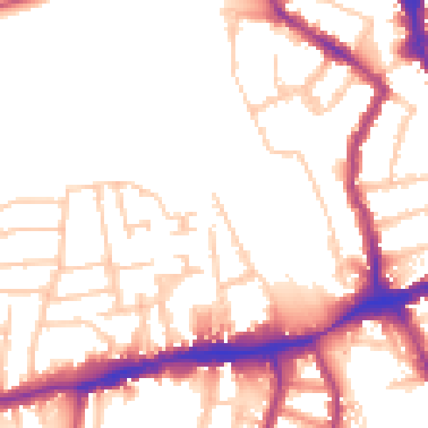 Daytime road noise heatmap for N8 7NP