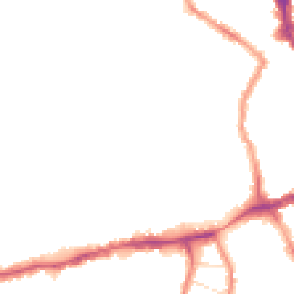 Night-time road noise heatmap for N8 7NP