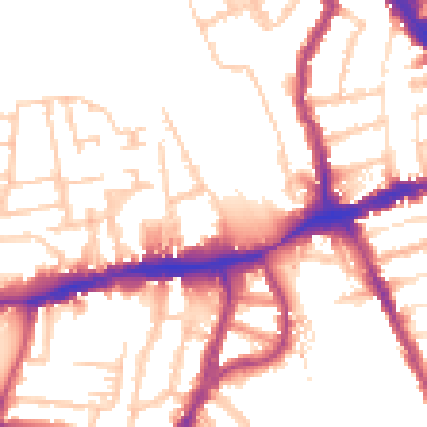 Daytime road noise heatmap for N8 7QE