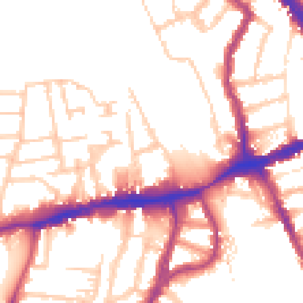 Daytime road noise heatmap for N8 7QF