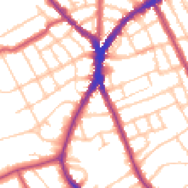 Daytime road noise heatmap for N8 8DH