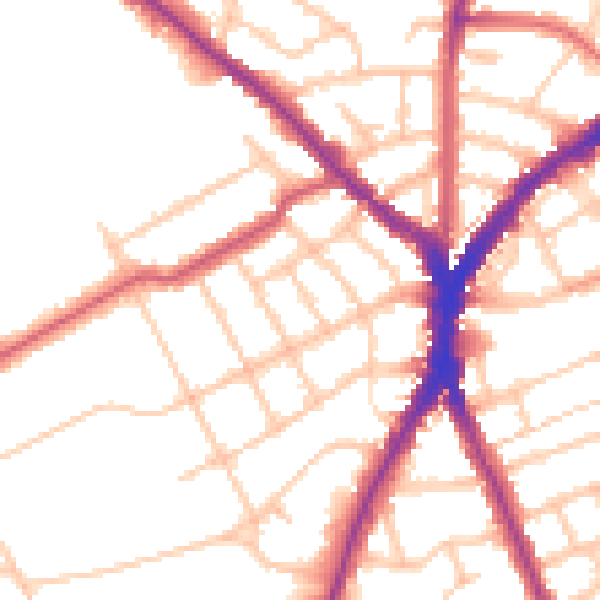 Daytime road noise heatmap for N8 8HL